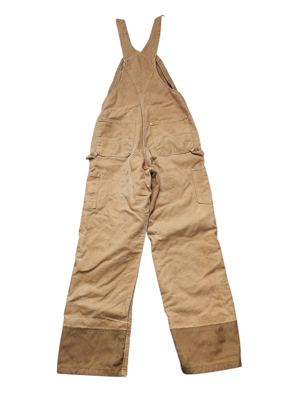 Carhartt Duck Bib Overalls Men's 32x32 Brown Quilted Lined Zip to Thigh Chores - Picture 2 of 13